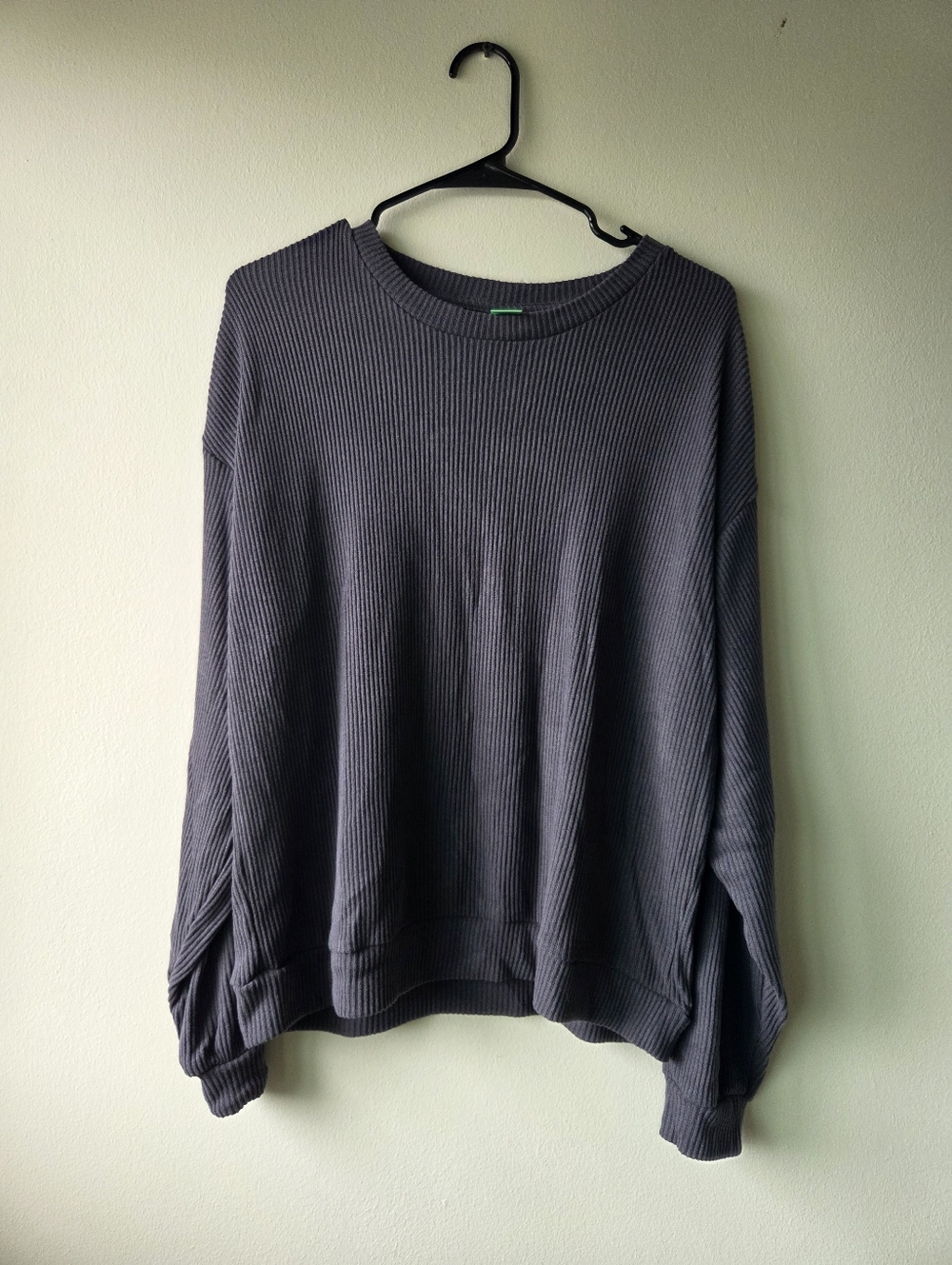 Honeydew Womens Ribbed Crewneck Sweater - Charcoal Gray Size L